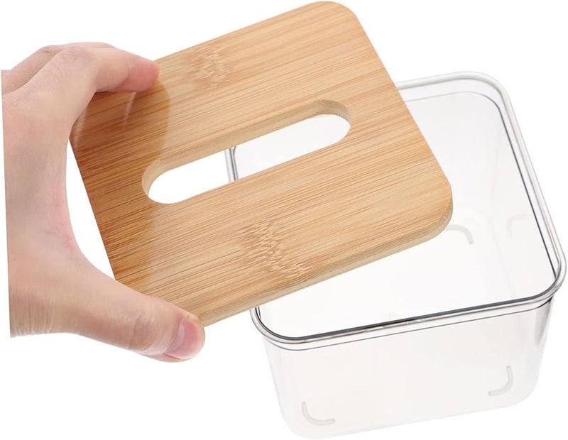 حامل علبة المنادق الشفاف موزع المنادق حاوية مكعب للسيارة والغرفة - Image 3